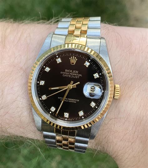 rolex black dial with diamonds used